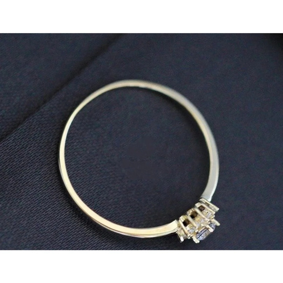 NEW Women's 14k Gold Filled Micro Simulated Diamond Sunflower Ring Size 7 - Picture 6 of 14